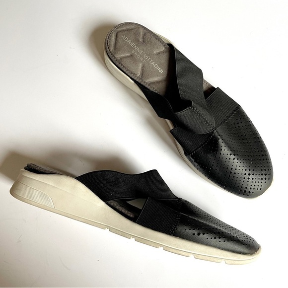 Adrienne Vittadini Black Slip On Mules Kyle Shoes - Picture 2 of 12